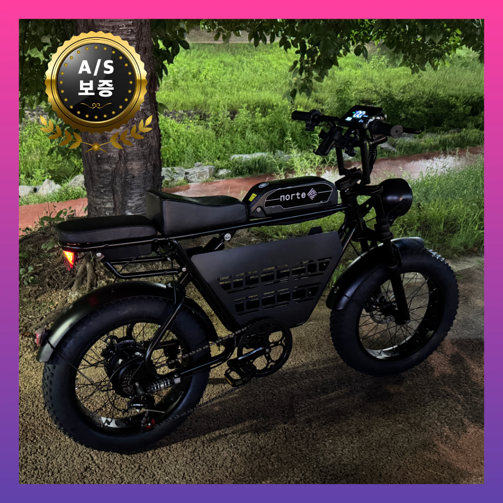 노르테 전기 자전거 자토바이 전동 스쿠터 팻바이크 MTB 배달용 출퇴근용, S1 럭셔리, 스틸 576,000원