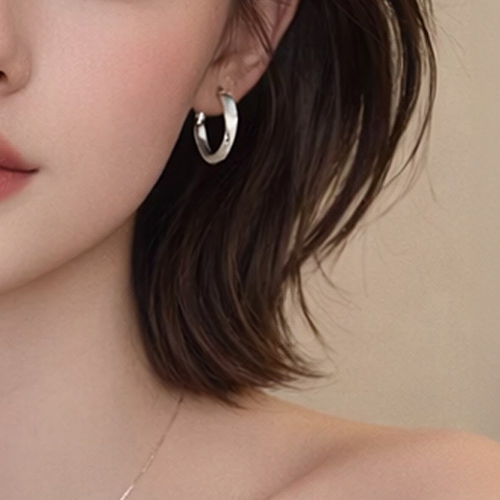 925 순은 도금 눌린 링귀걸이 데일리 실버 귀걸이 1+1 18,900원