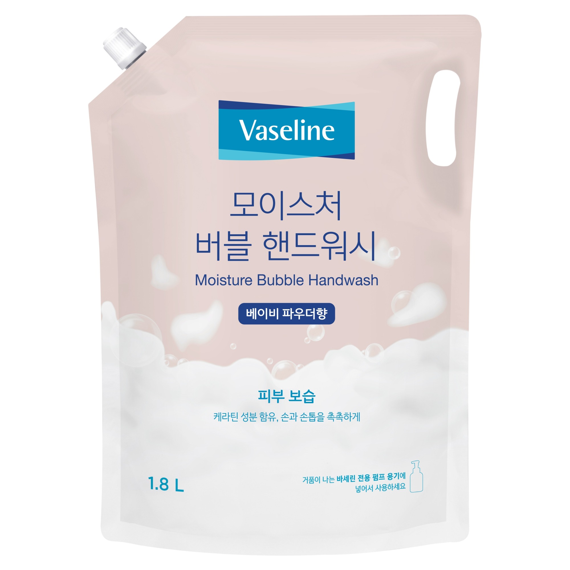 애경바세린 모이스처 버블 핸드워시 베이비파우더향 리필 8,900원