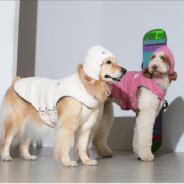 (4xl-5XL) 퍼피갤러리 데이지 빈티지 패딩 보닛세트 대형견패딩 리트리버옷 제라미펫, 1개 72,000원