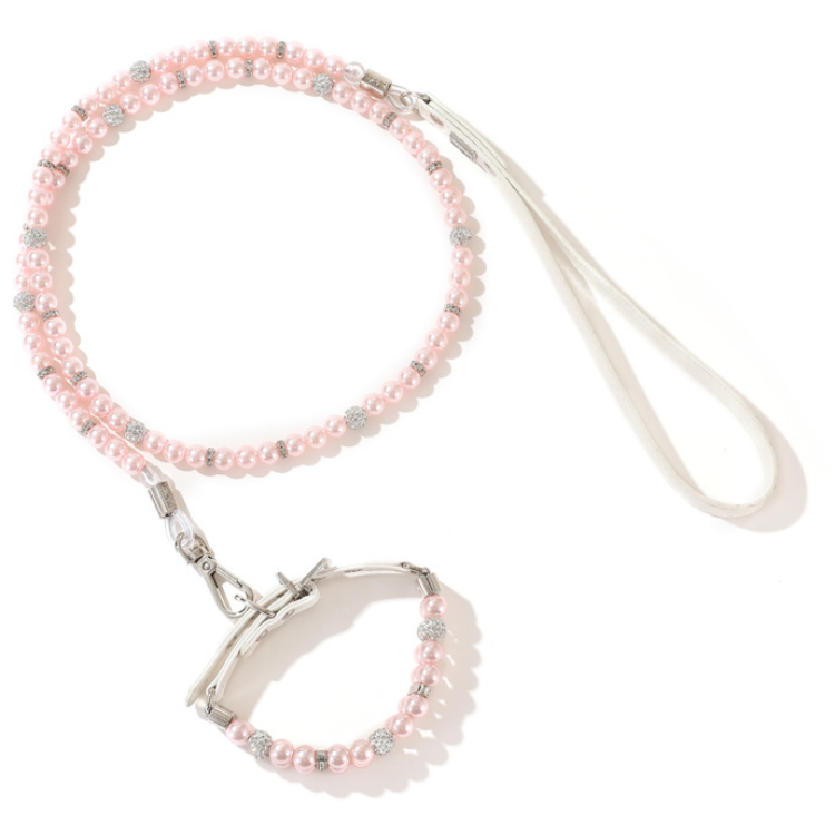 강아지리드줄 진주 큐빅 목걸이 악세사리 고양이 산책줄 반려견 목줄 리드줄 세트 29,000원