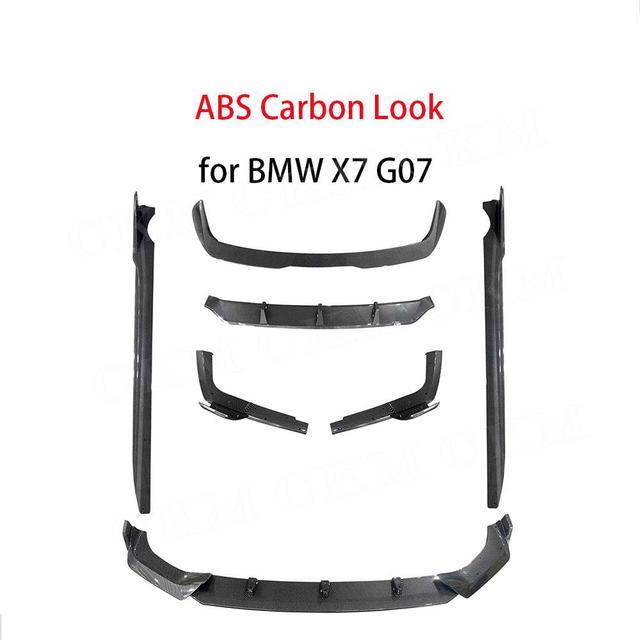 카본 룩 차체 키트, 프론트 립 리어 루프 스포일러, 디퓨저 사이드 스플리터, BMW X7 G07 2019-2021 1,139,300원