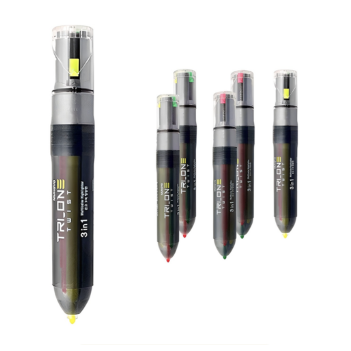 문교 3색 형광펜, 3색형광펜세트(노랑+분홍+연두), 6개 18,000원