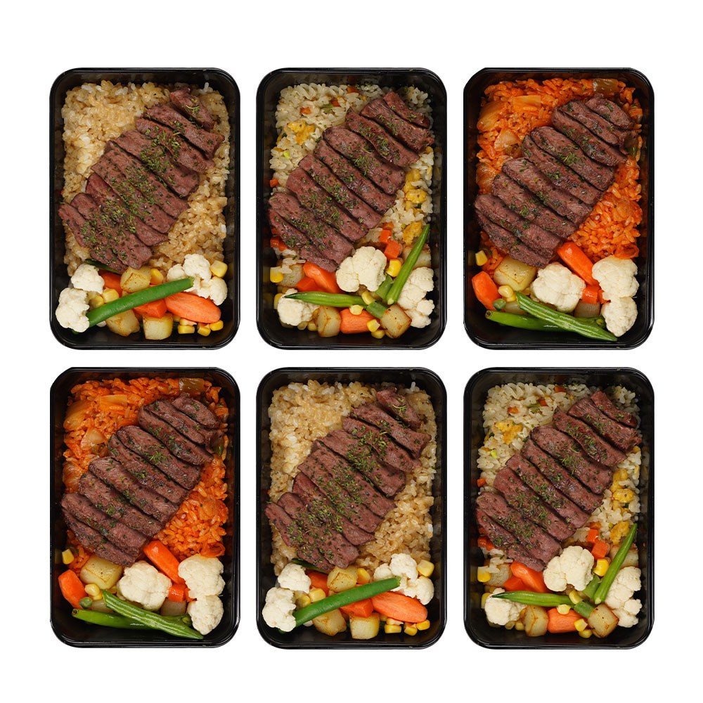 [식스밀 부채살 스테이크 6키트] 단백질 다이어트 식단 도시락 벌크업 냉동 고단백 직장인 간편 배달 신제품, 345g, 1세트 73,000원