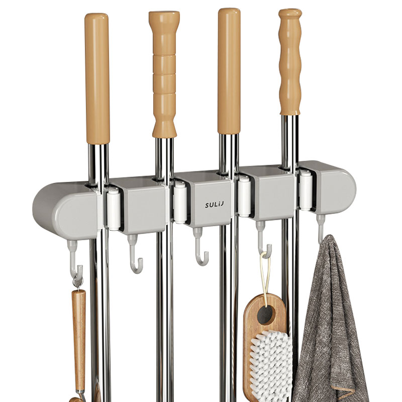 마벨인홈 고급 무타공 멀티 청소 도구걸이 후크, 그레이, 1개 9,900원