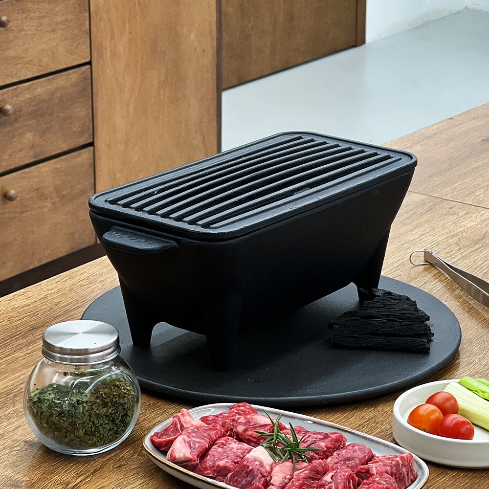 아카시아홈 무쇠주물 사각화로 세트 세라믹코팅 캠핑 가정용, 1개 109,000원