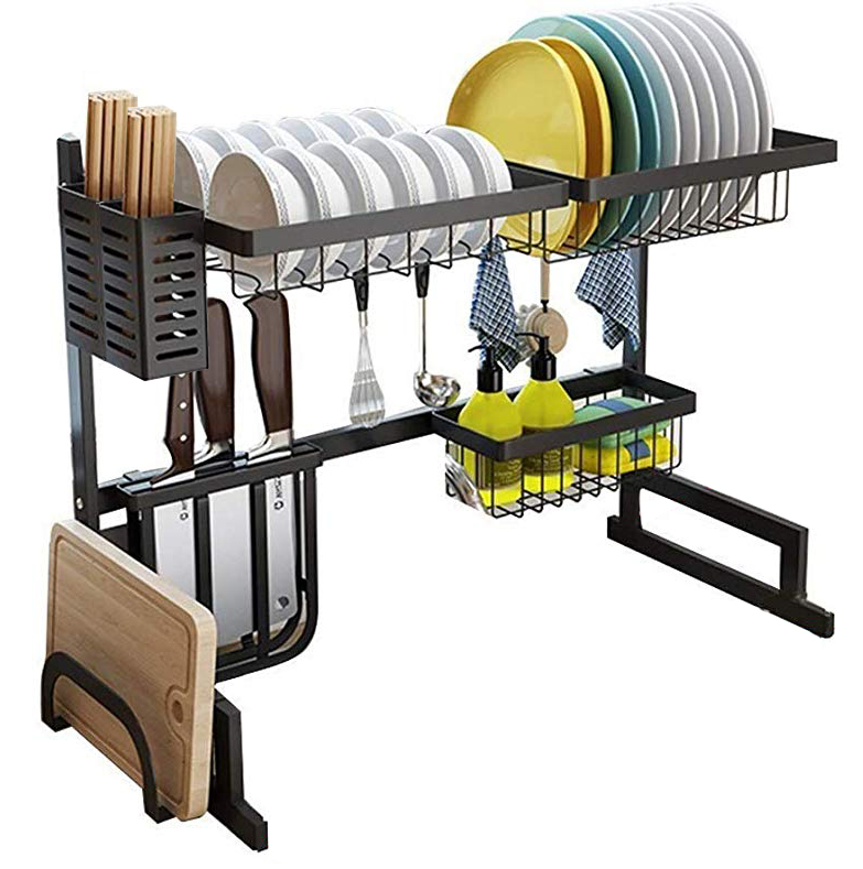 길이조절식 스탠딩 식기건조대 2단, 블랙 46,120원