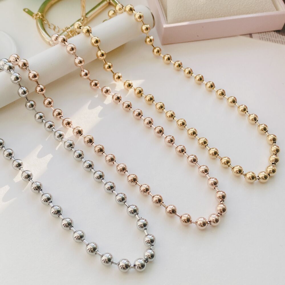 [써지컬스틸]동글 볼드 볼체인 목걸이 (6mm) 11,900원