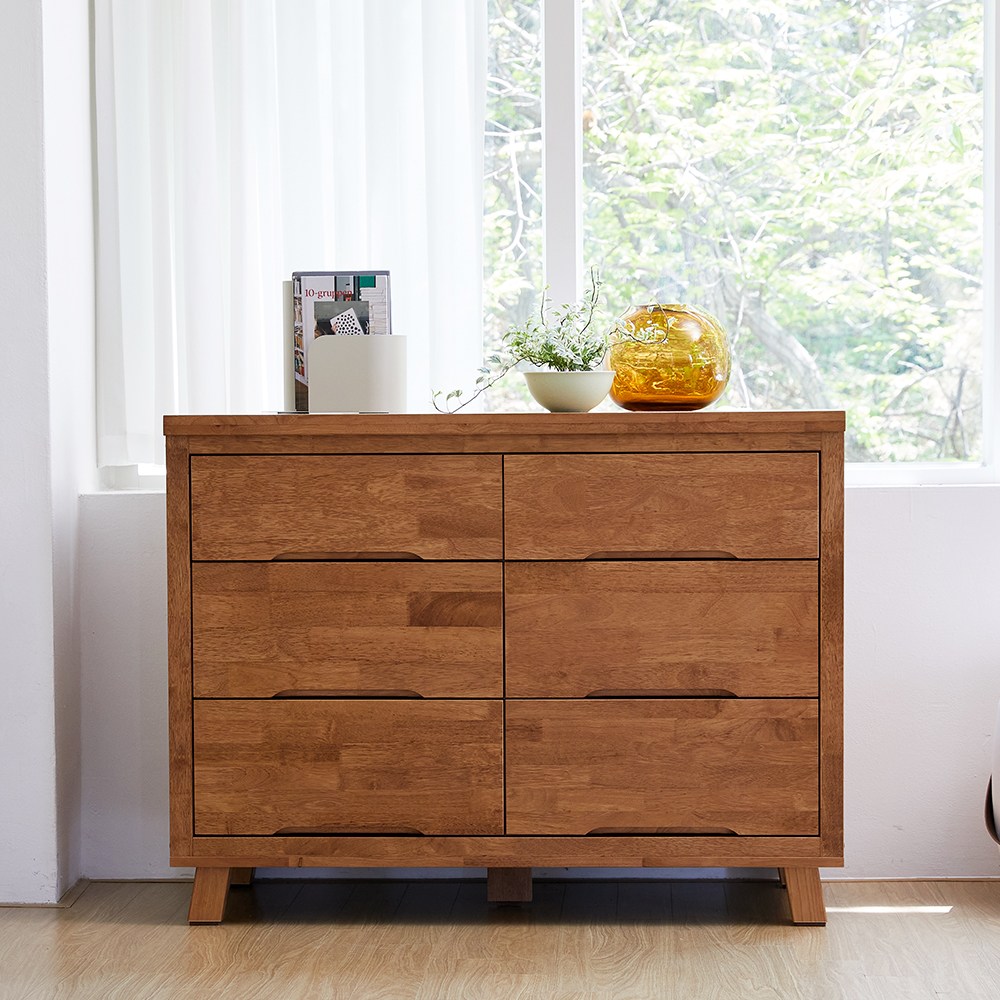 아르볼가구 아트 1200 3단 원목 와이드 서랍장 화장대 수납장 월넛 294,100원