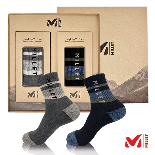 밀레 남성 파일 쿠션 등산 양말 2족 선물 세트 23,000원