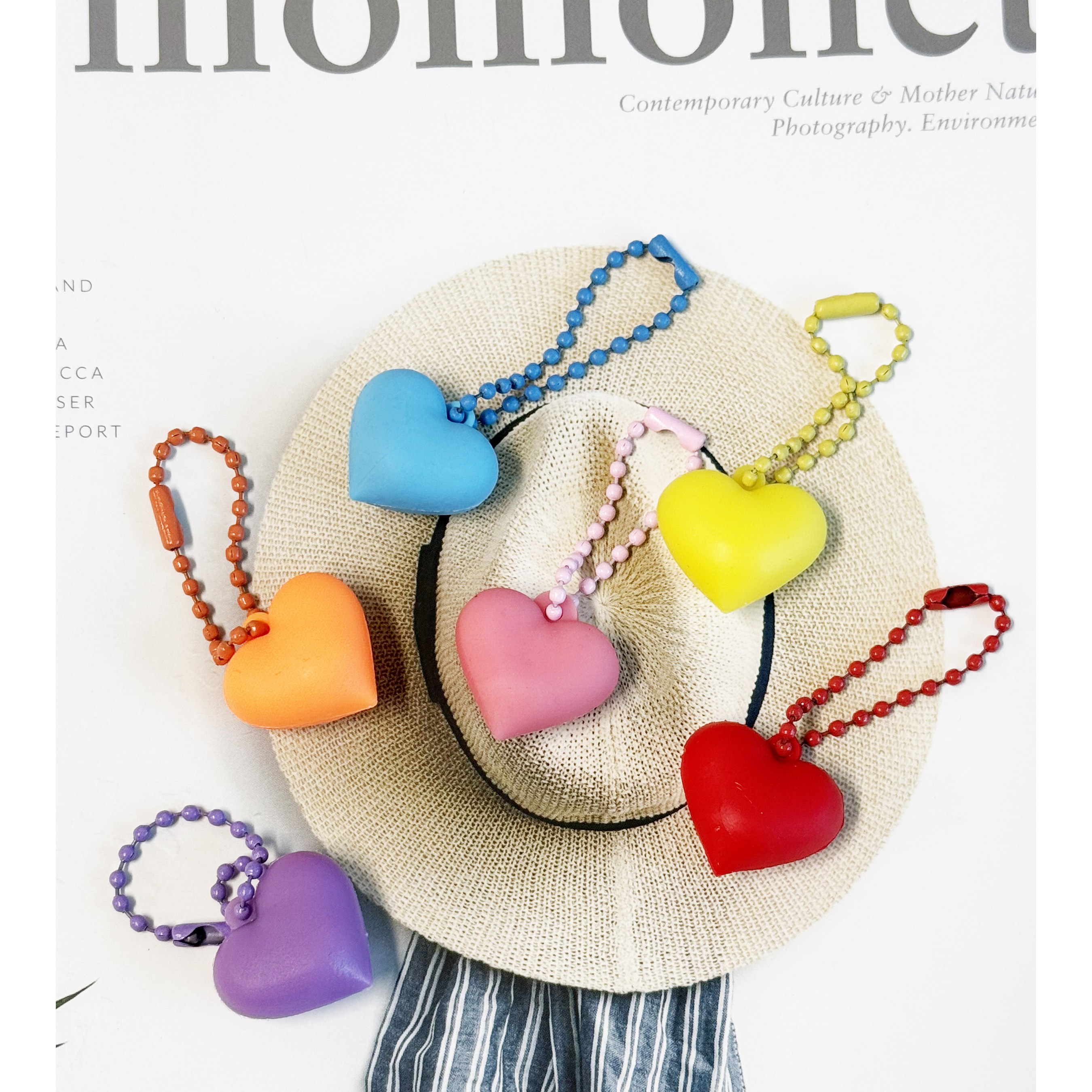 심쿵 하트 키링 8종 콘서트굿즈 귀여운가방고리 작은 선물 키링 귀여운 네임고리만들기, 핑크, 1개 990원