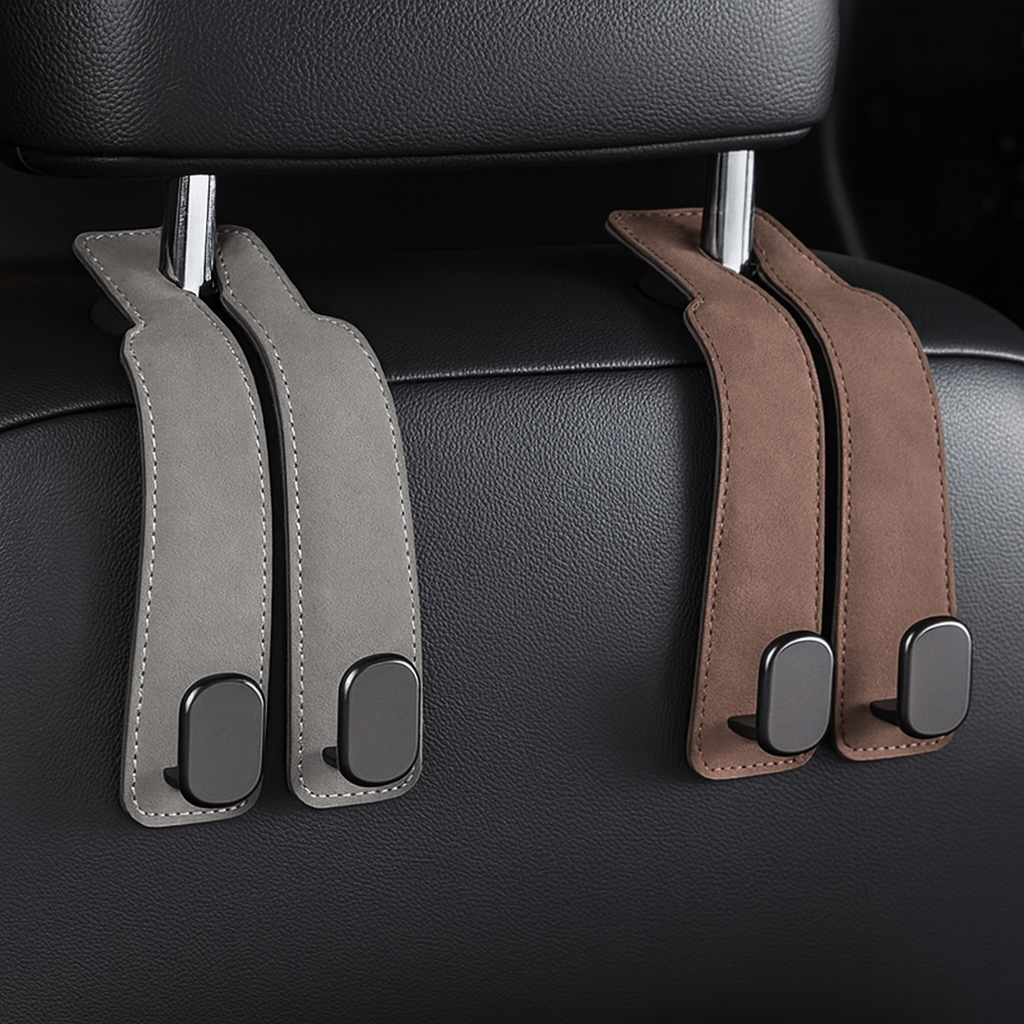 자동차 가방걸이 차량용 가죽 헤드레스트 후크 거치대 - 금속걸이, 블랙, 4개, 현재가 17,800원