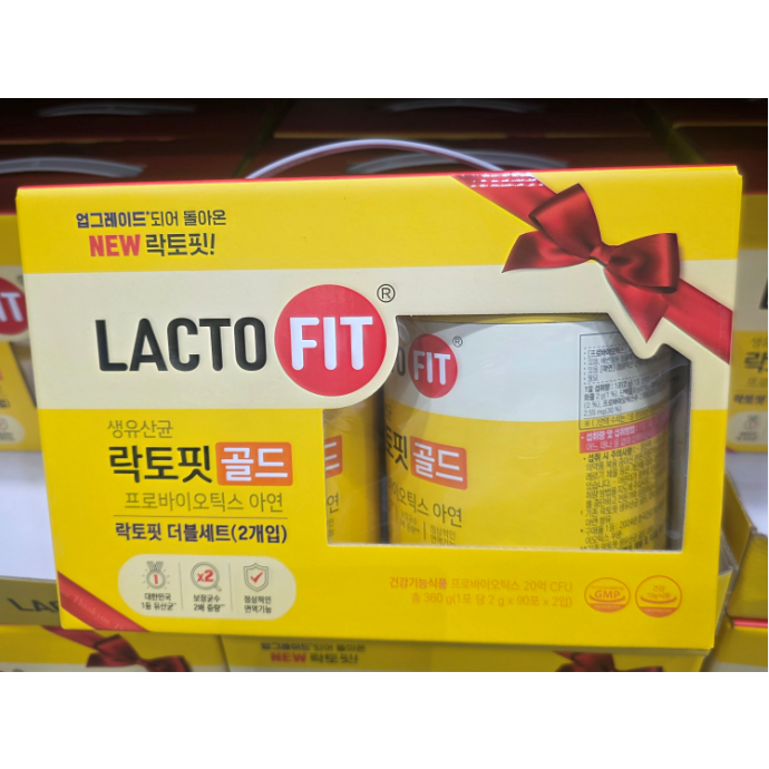 T 종근당 락토핏 골드 더블 선물 세트 2g *90포 *2입 명절 직원 집들이 선물 대용량 구성 좋은 유산균 장건강 한정판 건강기능식품 건기식, 180g 65,980원