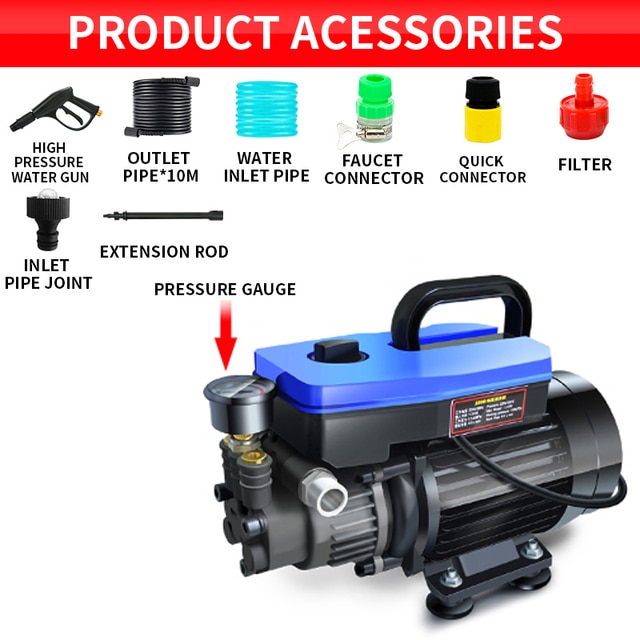 고압 자동차 세탁기 2200W 자동차 세척 총 가정용 220V 워터 펌프 잡아 고출력 바닥 세척 200,900원