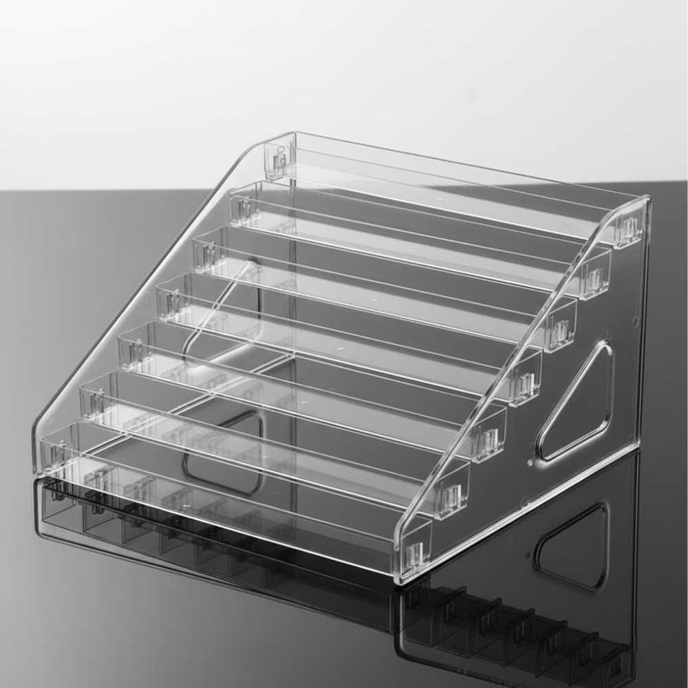 모노셀렉 코인 배지 매니큐어 계단식 아크릴 진열대, 1개, 투명(화이트) 12,900원