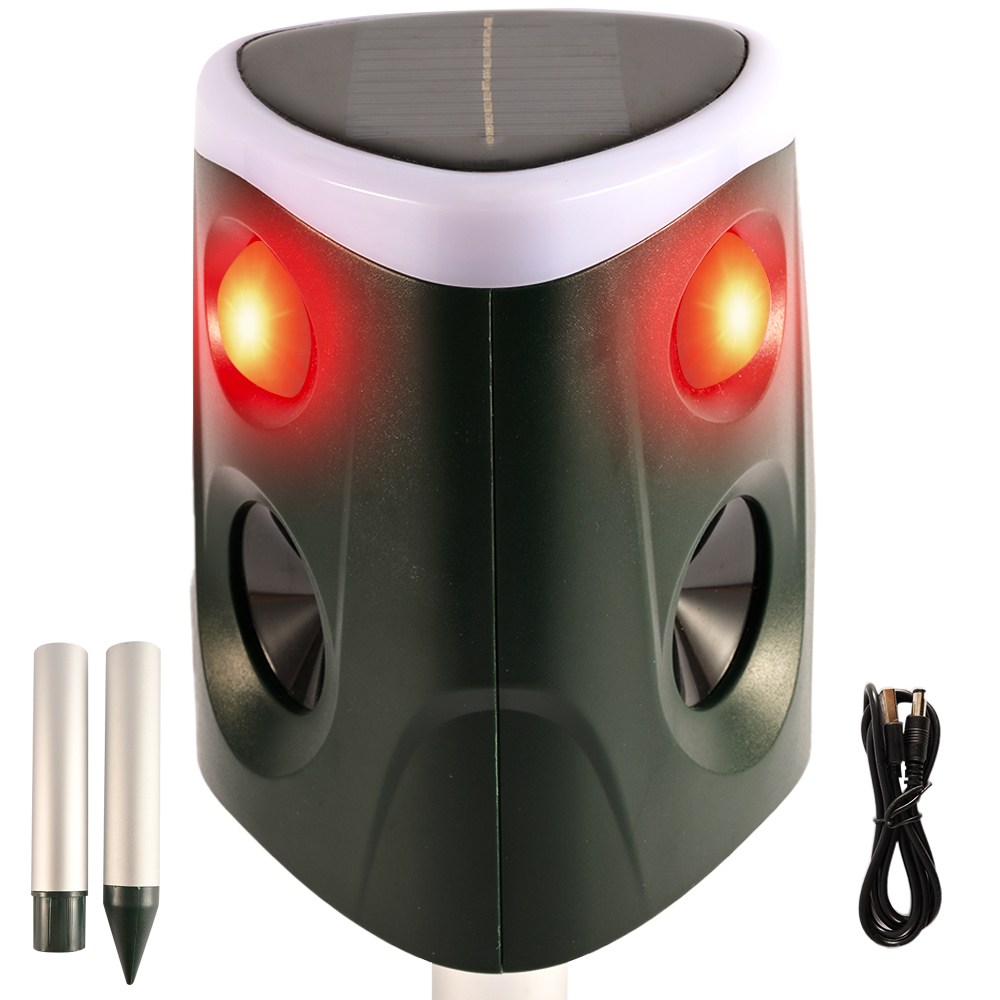 360도 초음파 태양열 충전 야생동물 퇴치기 LED 경보음 kc인증 멧돼지 고라니, 360도 버전 36,960원