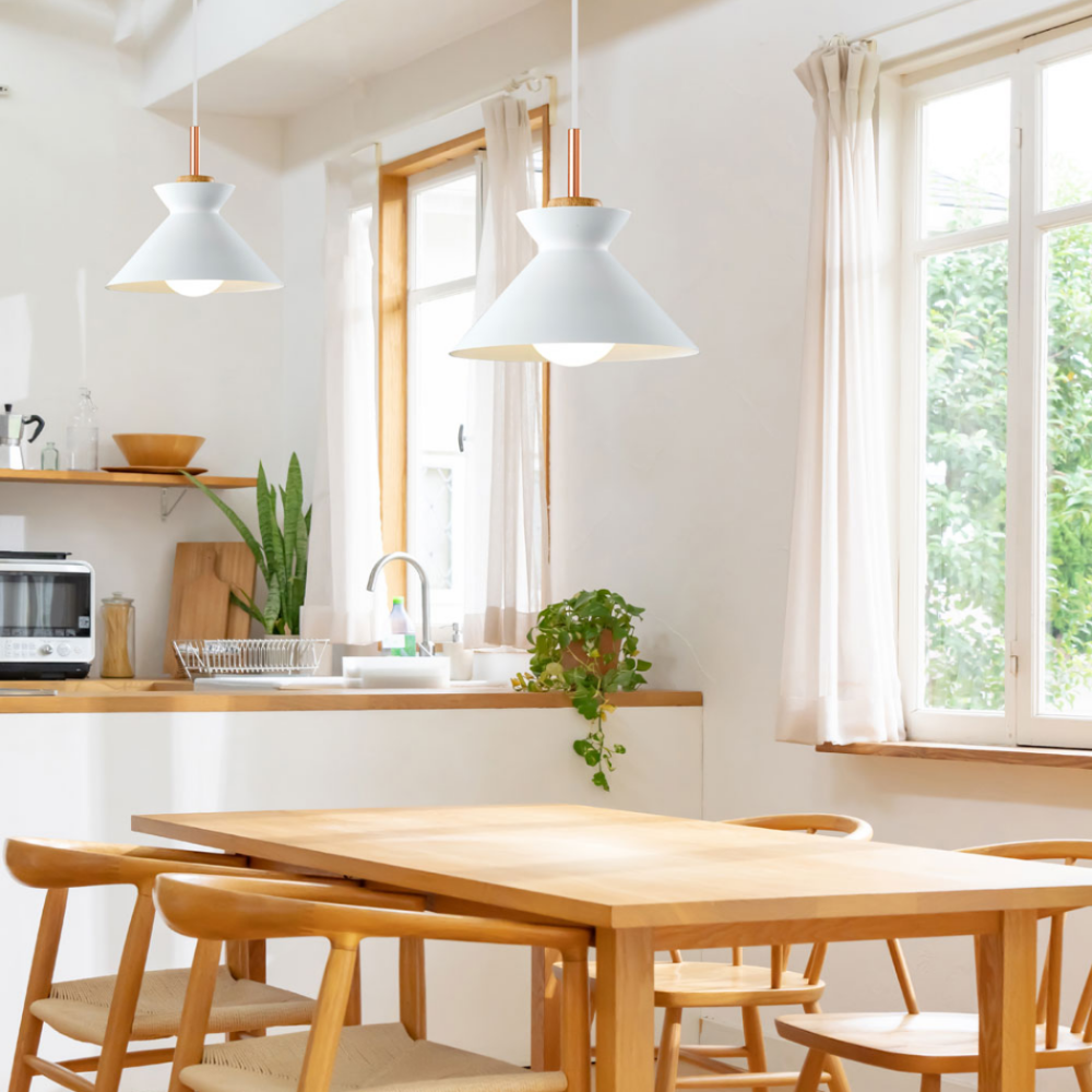 북유럽식탁등 LED 레일 펜던트 조명 갓등 4인 식탁등, 화이트 59,000원