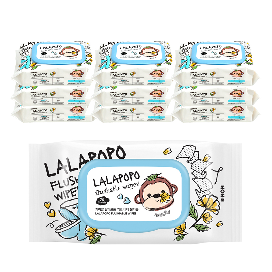 케이맘 랄라포포 키즈 비데물티슈 캡형, 55g, 70매, 10개 19,900원