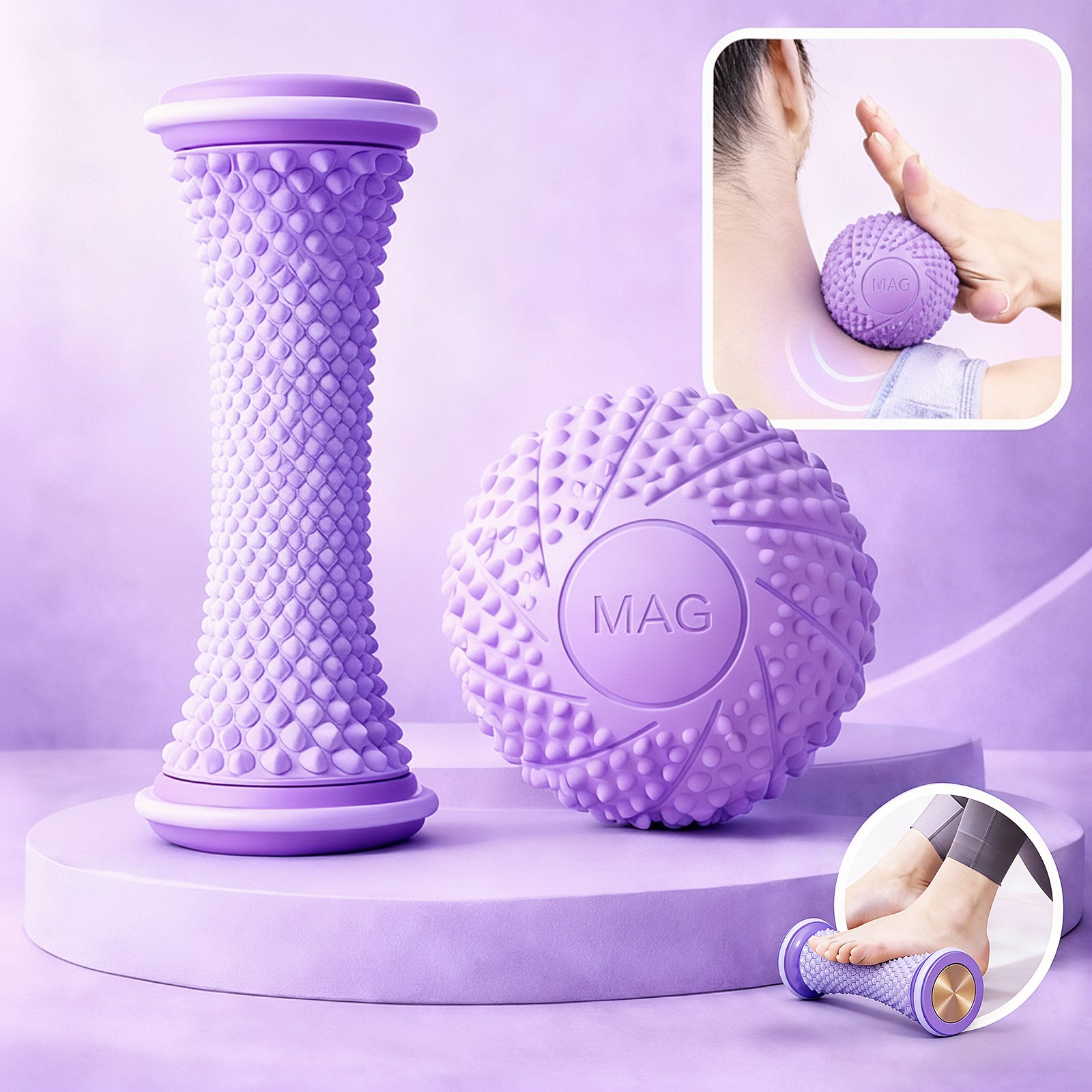 Clevoria 원형 지압 마사지볼 발바닥 근육이완 족저근막염 완화 도움 요가 필라테스용 12,900원