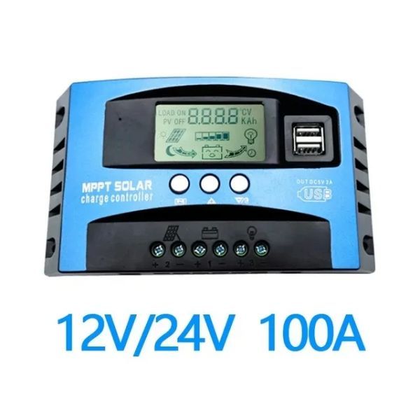 태양광 충전 컨트롤러, MPPT 30A 50A 80A 100A LCD 디스플레이, 12V 24V 자동 듀얼 USB 태양광 충전 및 방전 컨트롤러 28,000원