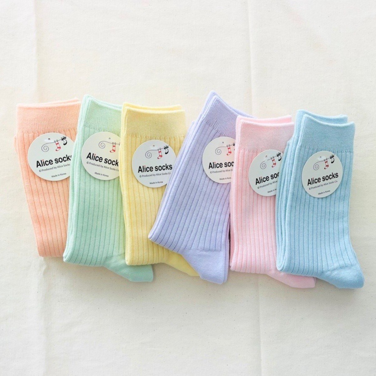 (무료배송)앨리스양말 마카롱컬러골지6족세트 여성골지양말 파스텔골지양말 10,630원