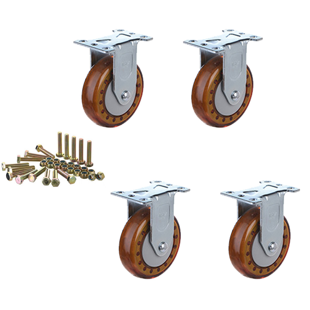 티렉스캐스터 우레탄 저소음 고탄성 스마트 3인치 4인치 5인치 고정 캐스터 바퀴 4개+조립볼트 16개+나일론너트16개, 4개 26,500원