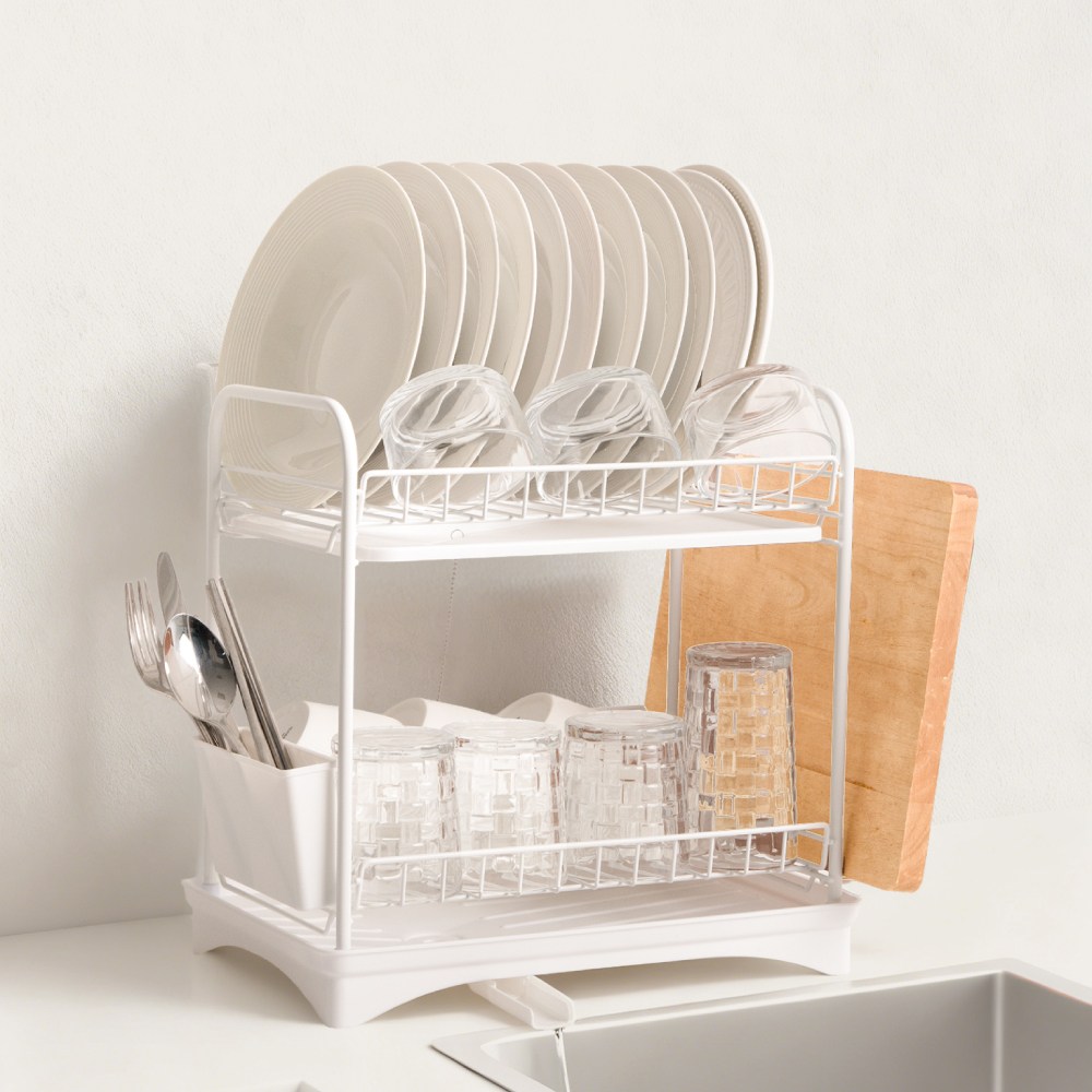 코지스 미니 물빠짐 식기건조대 도마 설거지 그릇 건조대, 1개, 화이트, 2단 38,200원
