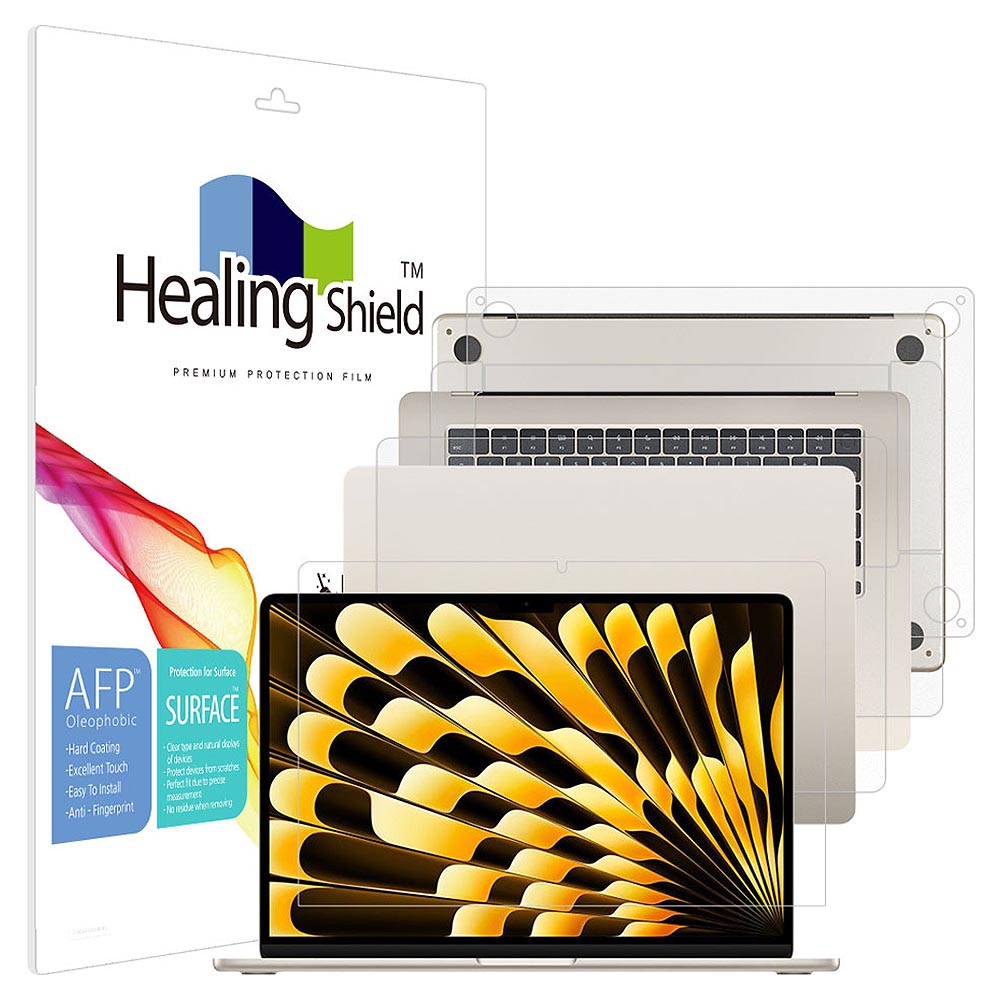 힐링쉴드 맥북에어15 M4 M5 올레포빅 액정보호필름 + 외부 3종 세트, 1개 68,000원