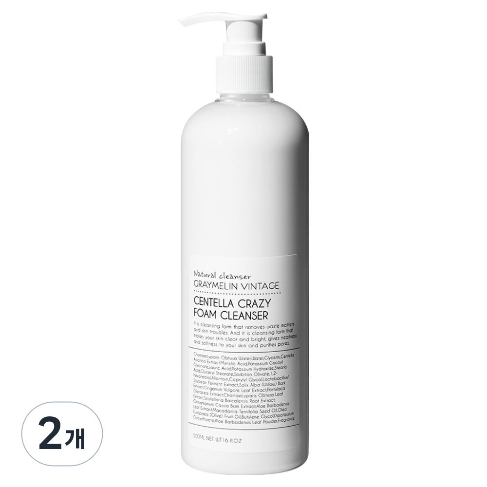 그레이멜린 대용량 크레이지 폼 클렌져 센텔라, 500ml, 2개 23,300원