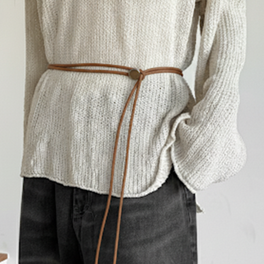 블루씨티 실버 스토퍼 레더 슬림 매듭 끈 벨트 9,900원