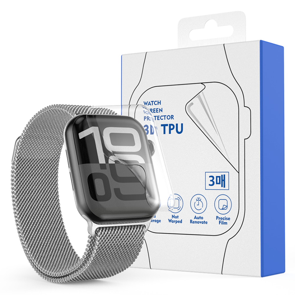 굿밸류 애플워치 리페어가드 고광택 우레탄 액정 보호필름 45mm 3p 세트, 투명, 1세트 4,900원