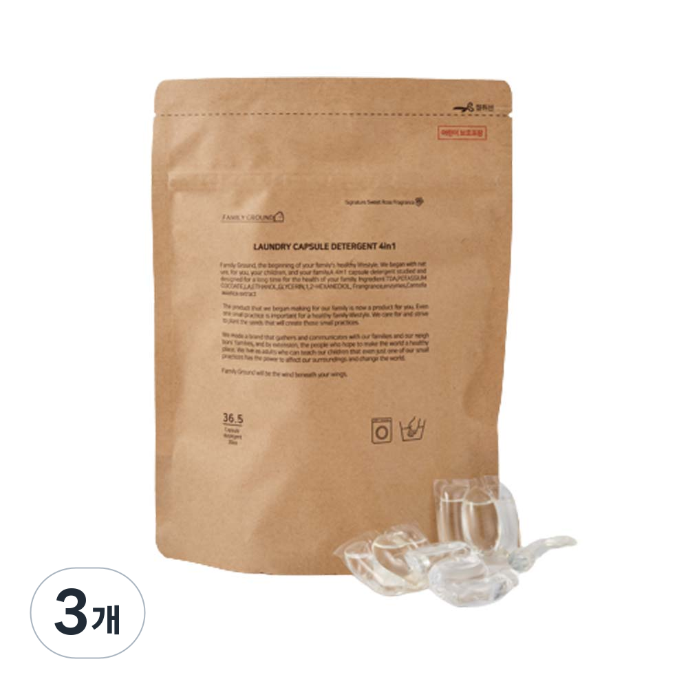 패밀리그라운드 고농축 캡슐세탁세제 스윗로즈향 올인원 4in1 30p 38,900원