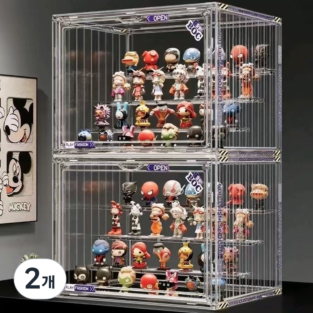 스트라이프 투명 피규어 케이스 레고 진열장 가방 보관함 아크릴 장식장 36x27x23cm 22,310원