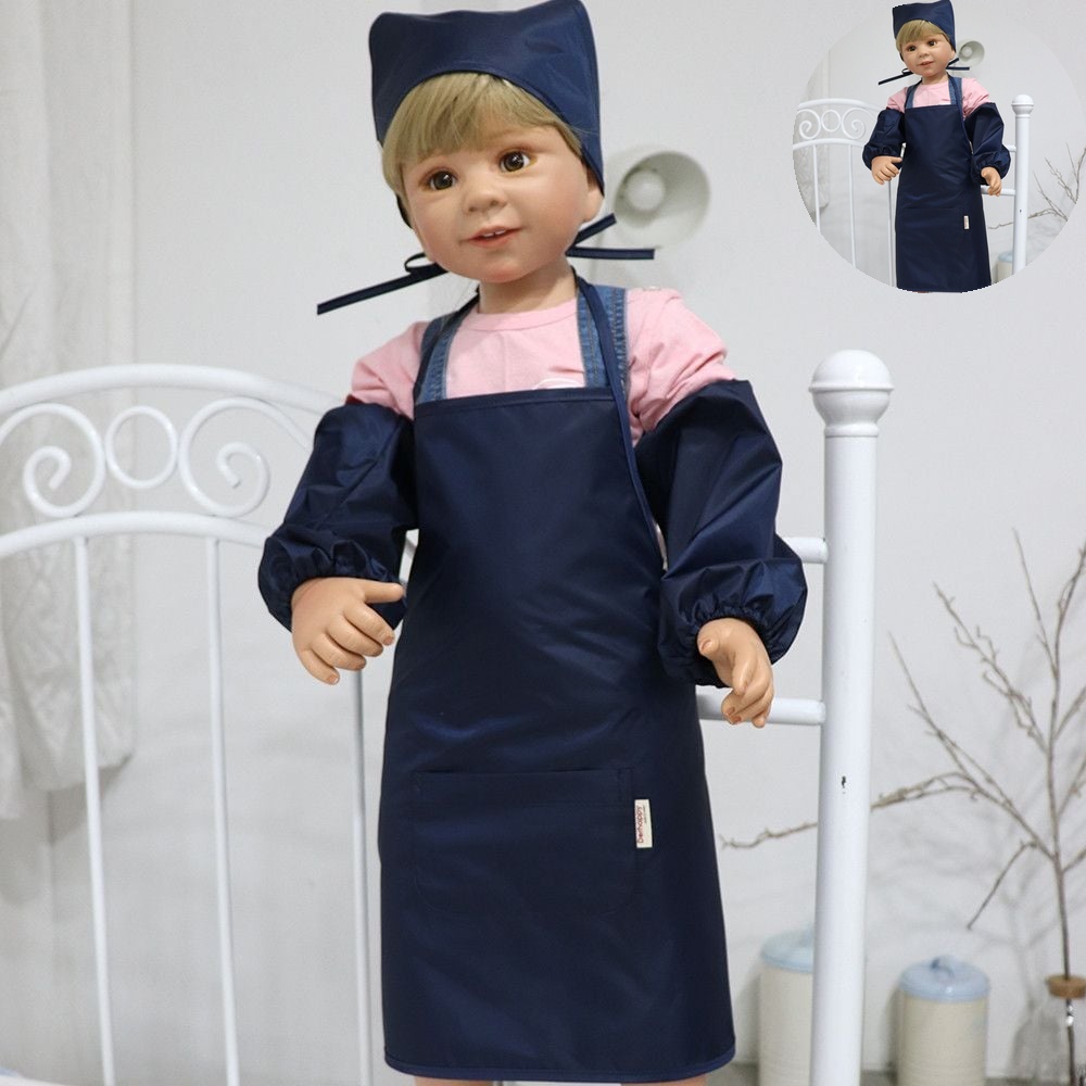 앞치마세트 국산 아동 무지 목끈형 앞치마 두건 토시 3종 세트 24,000원