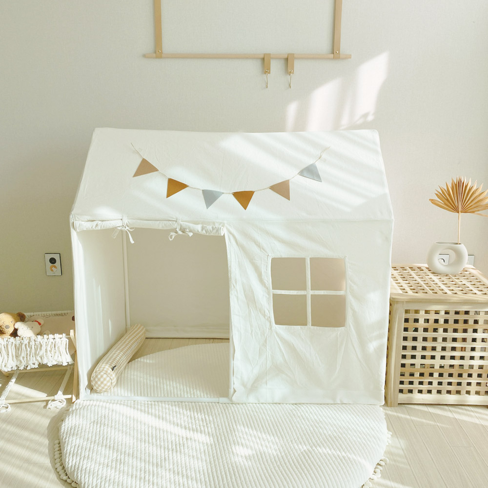 심플룸 인디언 아기 플레이 하우스 텐트, 화이트, 1개 52,900원