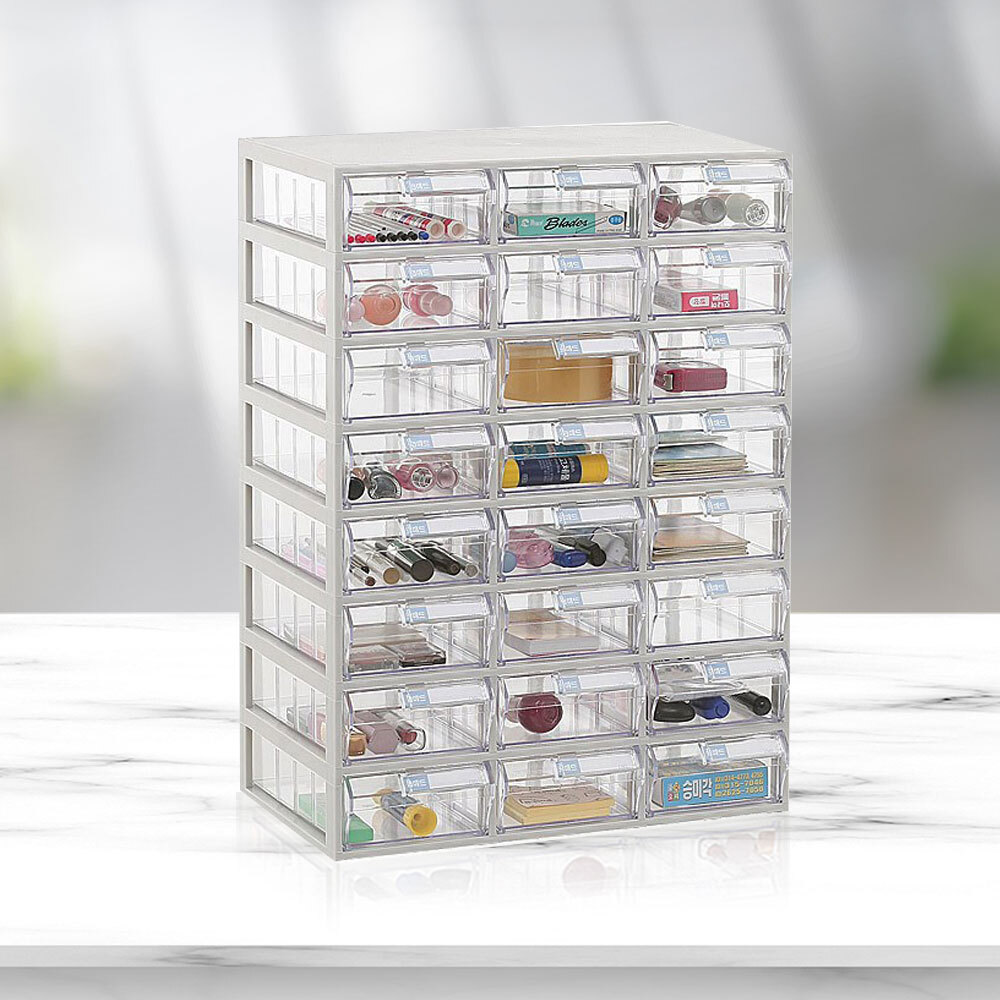 B타입 수납함 3x8_플라스틱 투명 책상 정리함 서랍장, B타입 수납함 3x8 61,900원