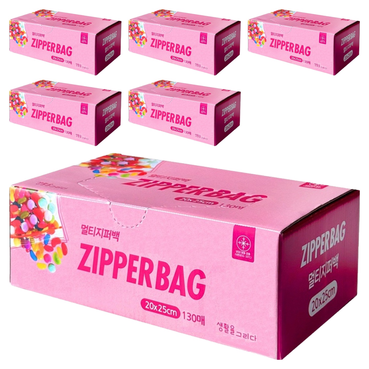 생활을그리다 다용도 투명 지퍼백, 중(M), 130개입, 6개 42,980원