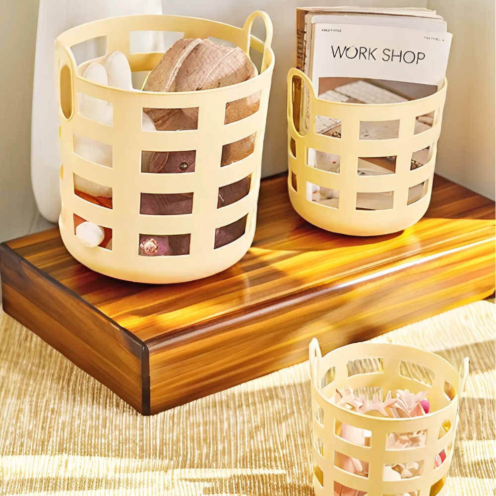 탈론나인 물빠짐 통기성 정리 수납 세탁 다용도 바구니 바스켓, 옐로우 8,000원