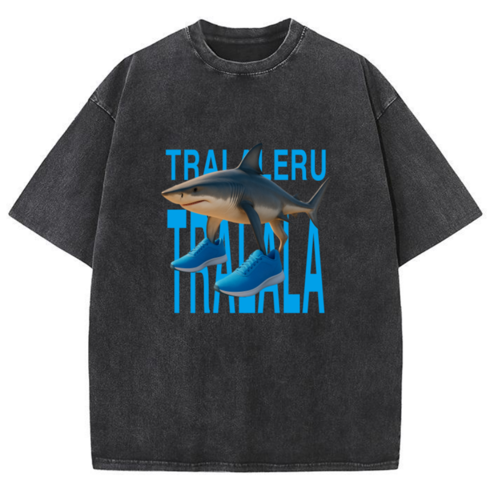 빈티지 워싱 빅사이즈 이탈리안 브레인넛 사후르 운동화 상어 캐릭터 피그먼트 오버핏 빈티지 남여공용 반팔 티셔츠S-5XL 에이비씨홈 30,900원