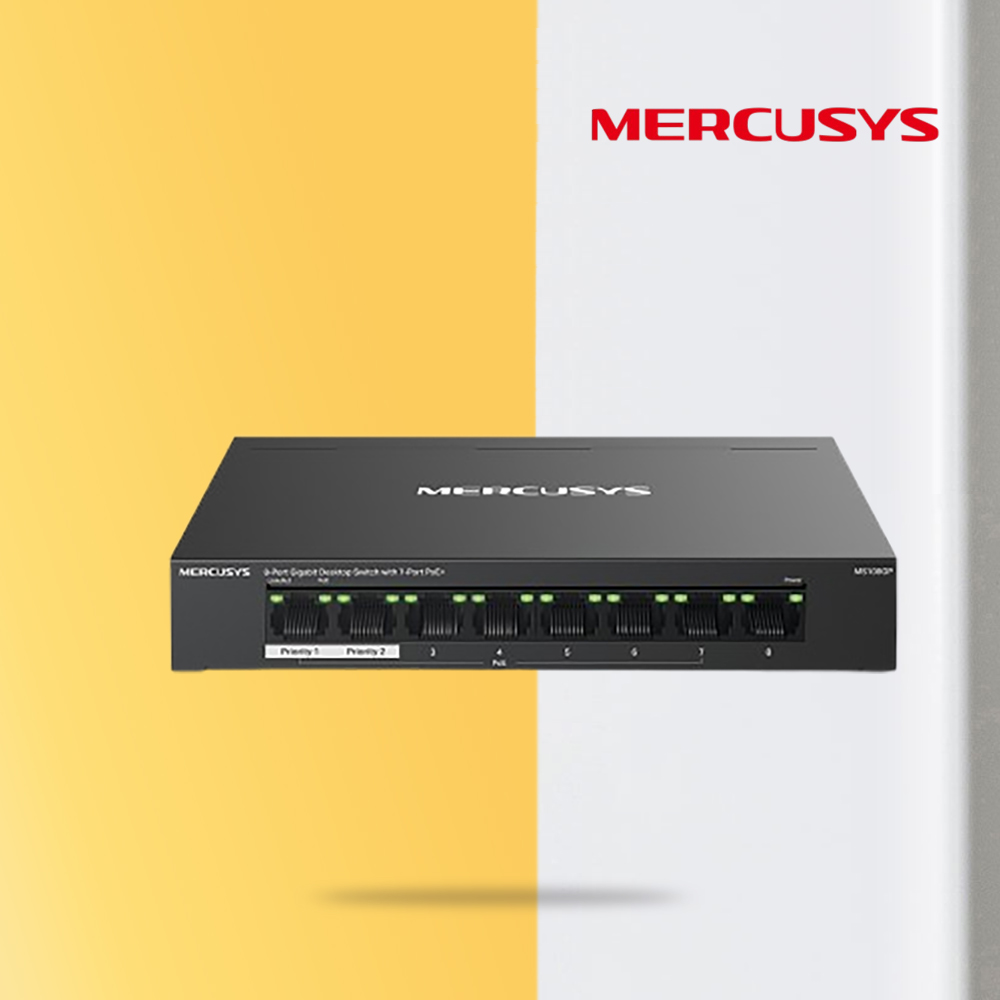 머큐시스 MS108GP 8포트 풀기가비트 데스크탑 스위치 허브 PoE+ 65W 45,900원