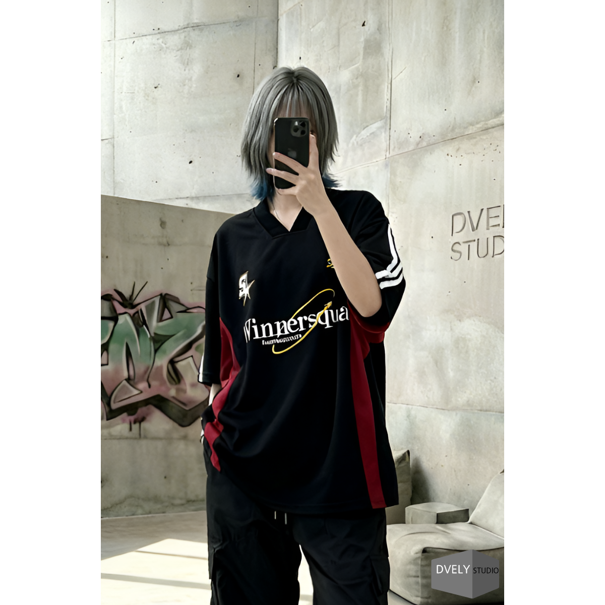 디블리 자체제작 빅사이즈 위너스 배색 사커티 오프로드 매쉬 라이딩 바이크 반팔티셔츠 남녀공용 빅사이즈 박스티 오버핏 댄스복 힙합 19,900원