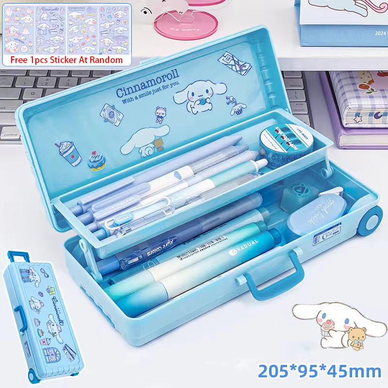 바퀴달린 필통 더블 레이어 산리오 필통 DIY, 1개, 시나모롤 10,900원