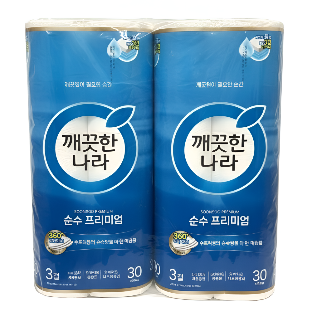 깨끗한나라 순수 프리미엄 더 퍼스트 천연펄프 3겹 고급롤화장지 30,500원