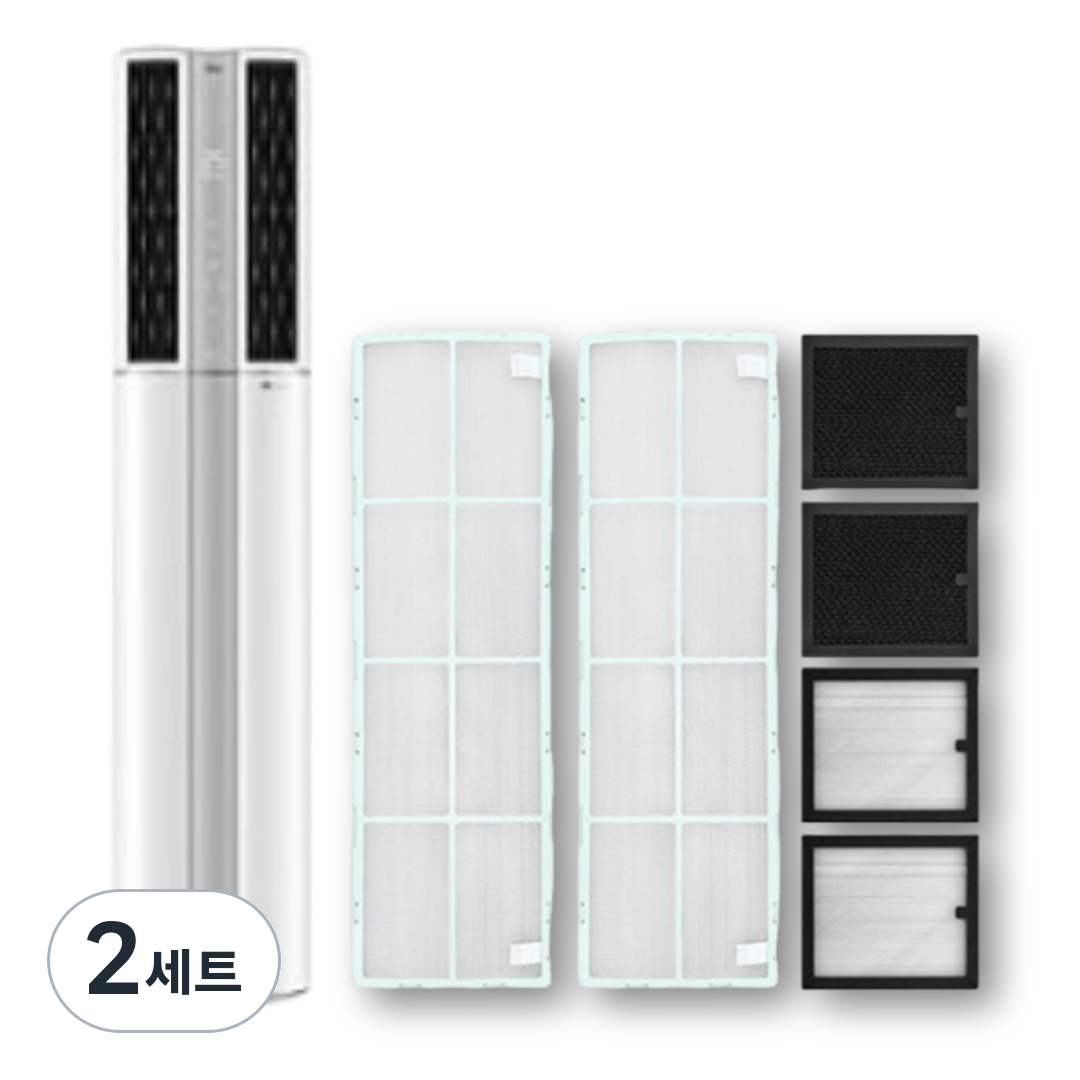 LG 엘지 휘센 에어컨 호환 필터 2IN 1 신형 듀얼 스마트 스텐드, 2세트, 프리미엄 세트(초미세2P+미니필터2P+탈취필터2P) 75,450원