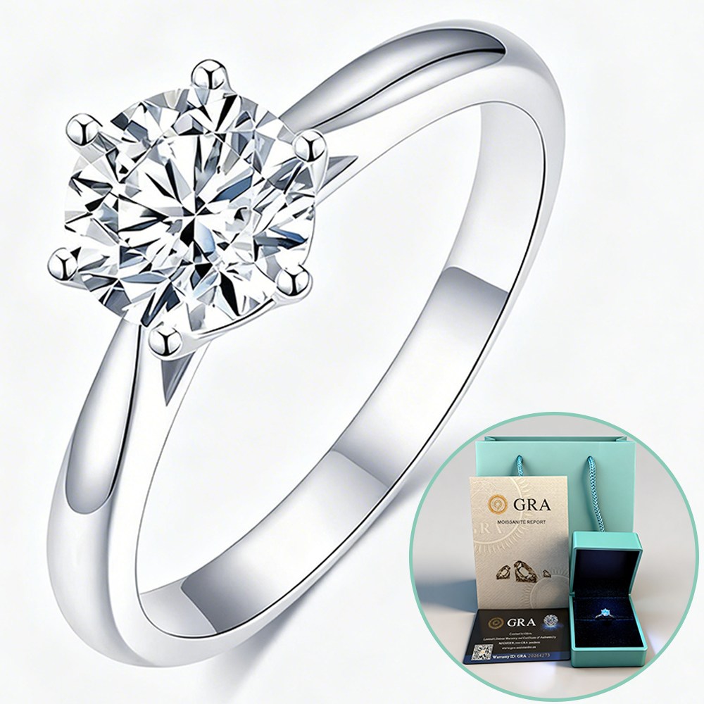모이사나이트 반지 S925 실버 GRA 인증서 VVS1 D컬러 3EX커트 럭셔리 선물 세트 생일 선물 프로포즈 웨딩 약혼반지 52,000원