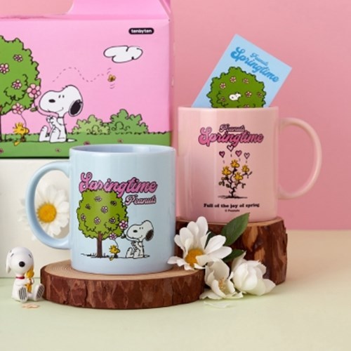 [텐바이텐] 스누피 플라워 머그 2P 세트, 1세트, 핑크+블루 20,000원
