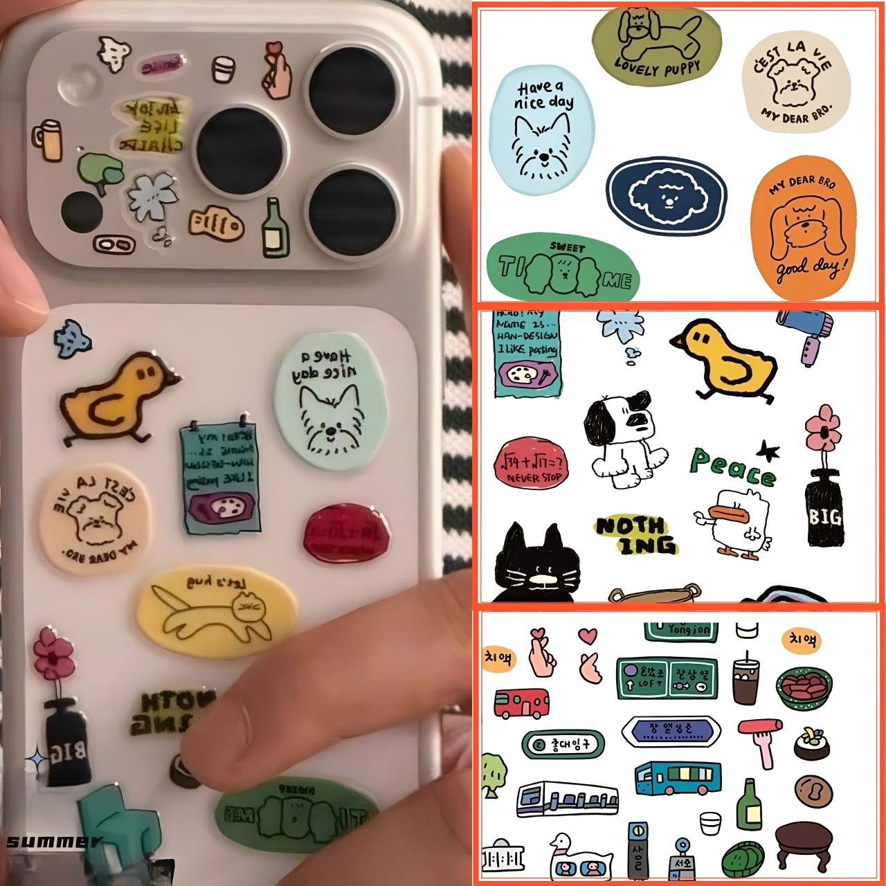 웨젼 다이어리 입체 스티커 캐리어 노트북 폰 미러 꾸미기 3종 8,900원