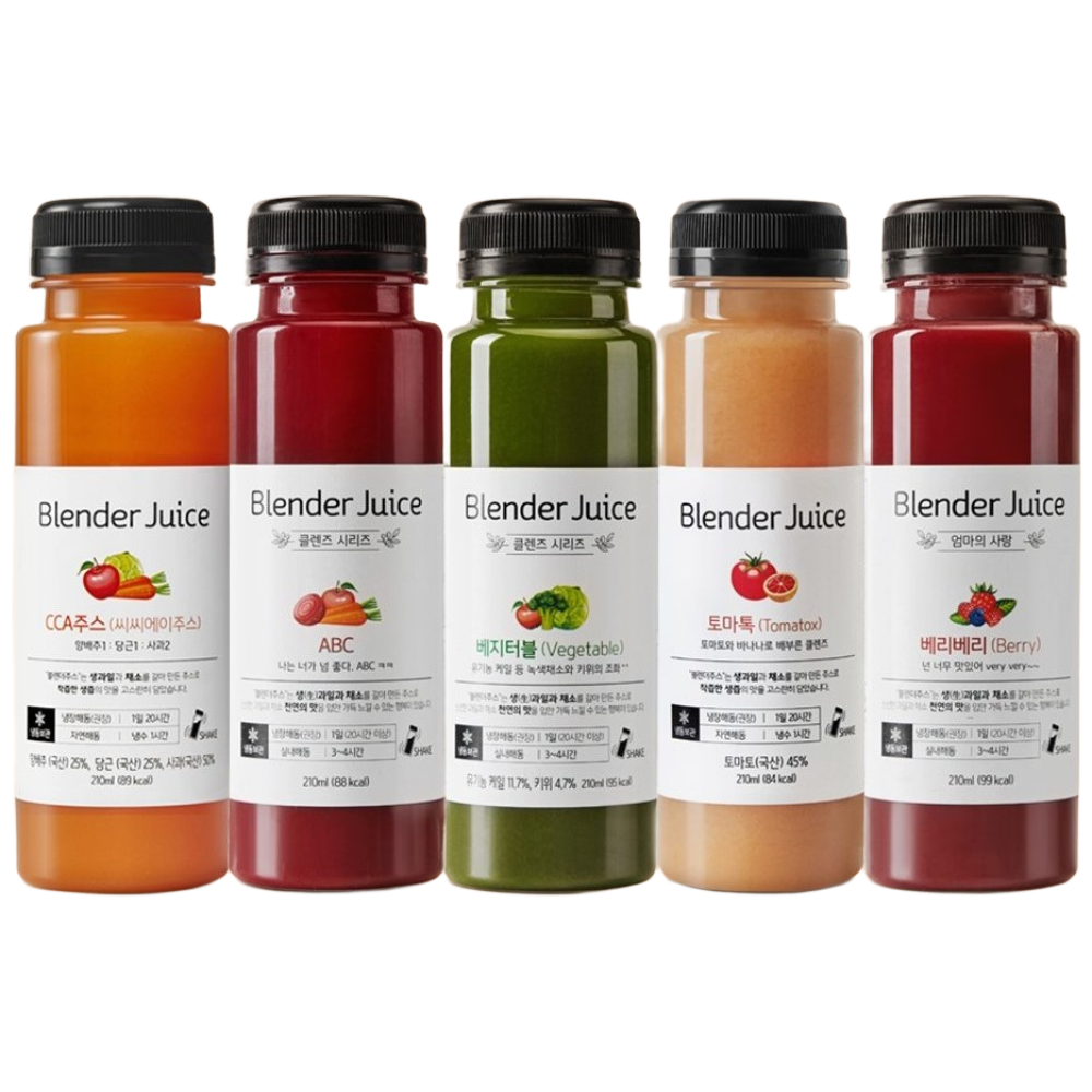 클렌즈주스 3일 집중 5종 15병 휴롬 착즙100% 비가열 CCA ABC 블렌더주스, 30개, 210ml 56,800원
