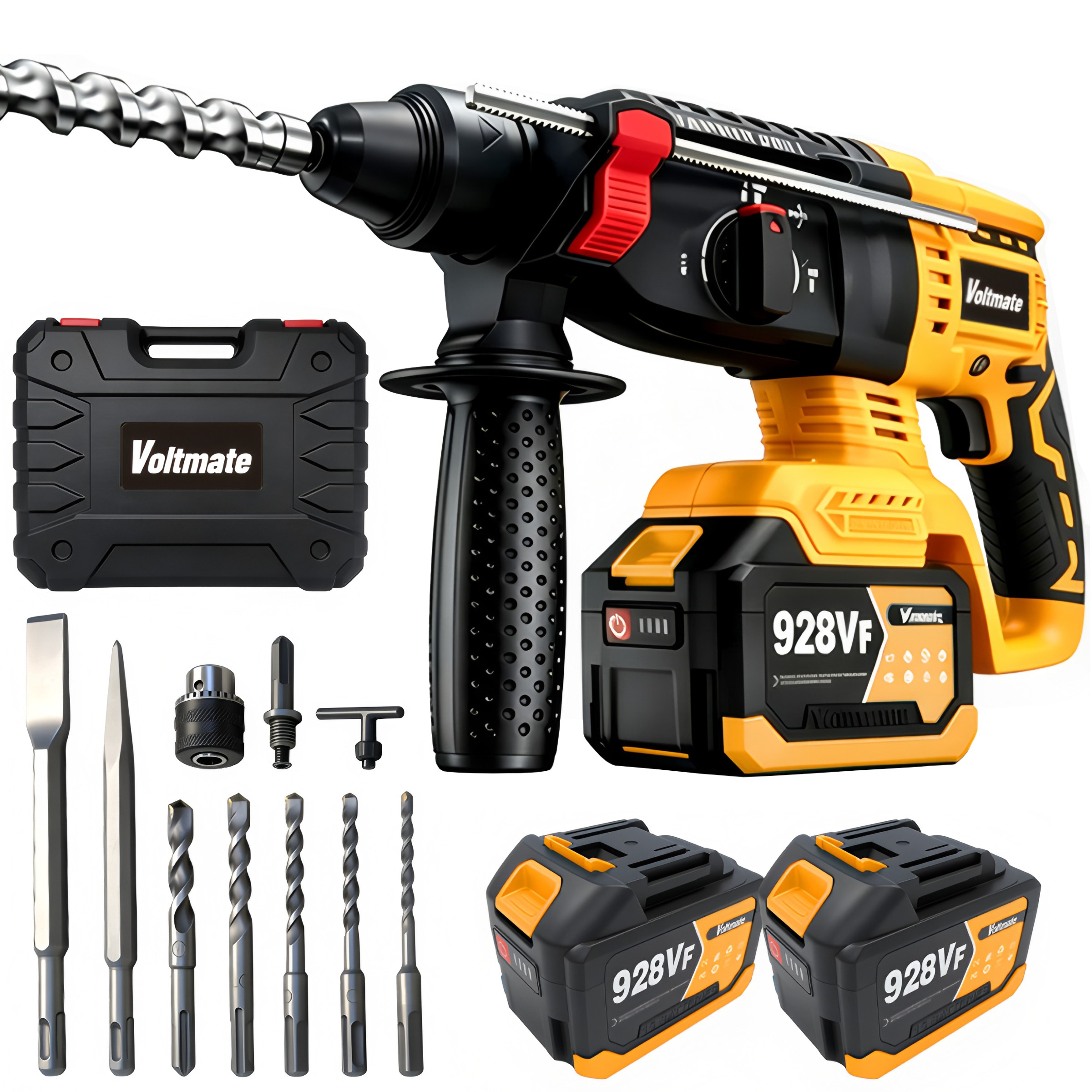 VoltMate 21V BLDC 고성능 고성능임팩트드릴 전용천공기 해머드릴 4.5ah 안전 클러치 해머 드릴/잭해머/드릴 3in1 산업용 해머 드릴 4500mAh 듀얼 배터리 세트 105,850원