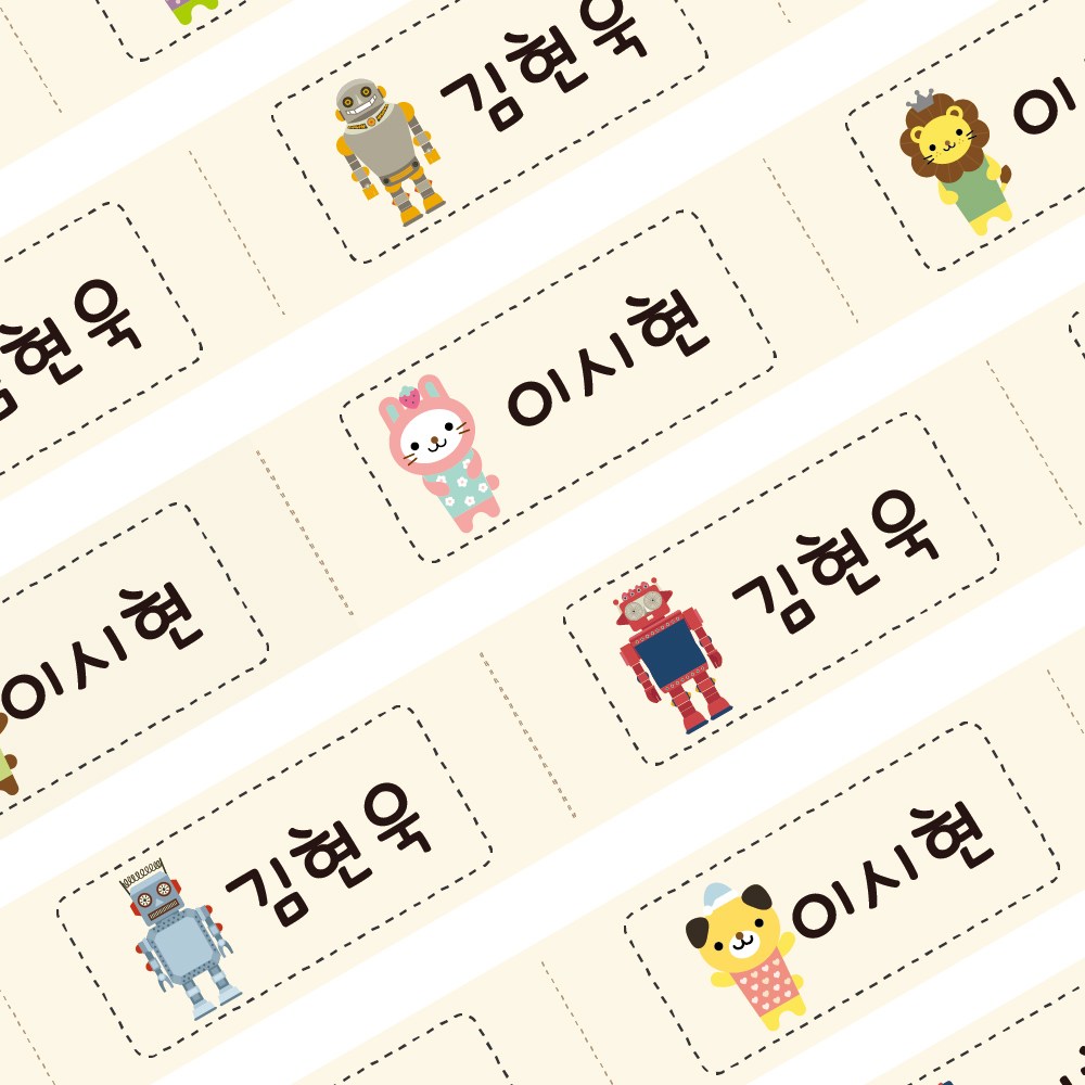 디자인아지트 면라벨 대형 여러가지그림타입 4,500원